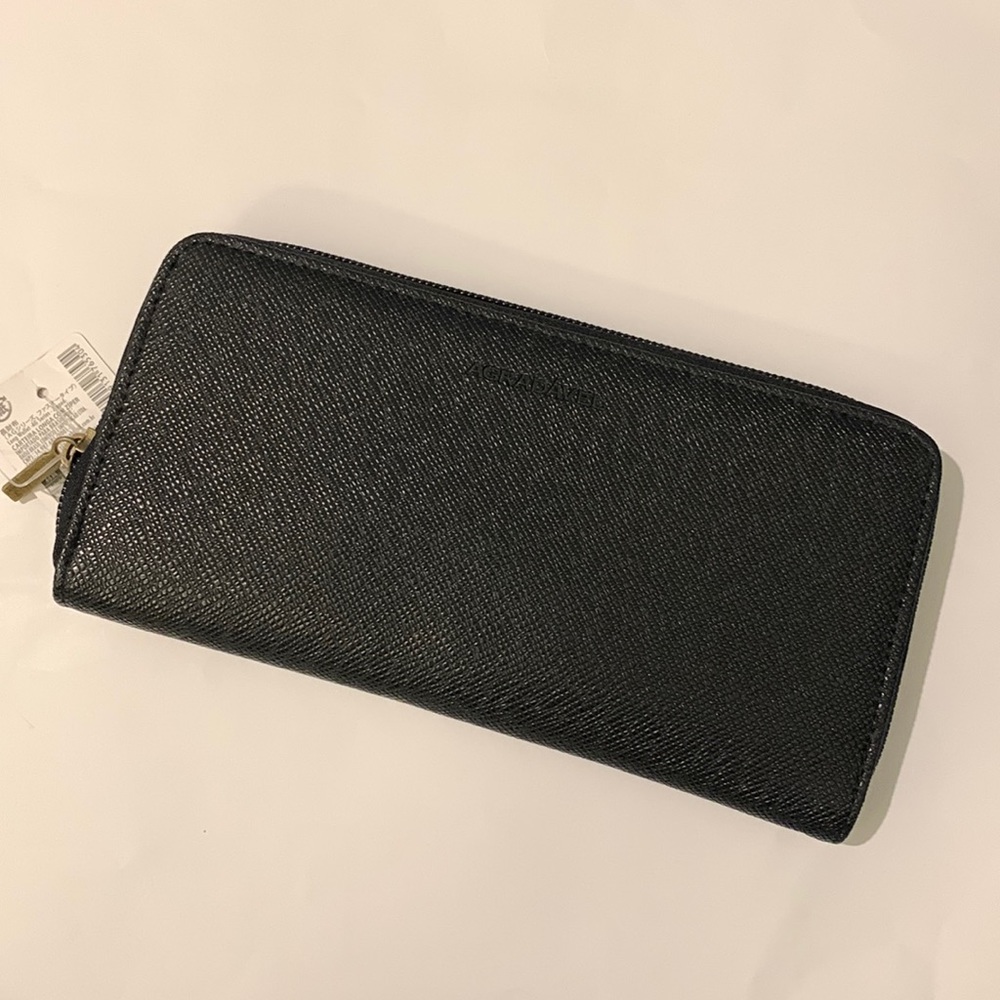 Black zip around long wallet